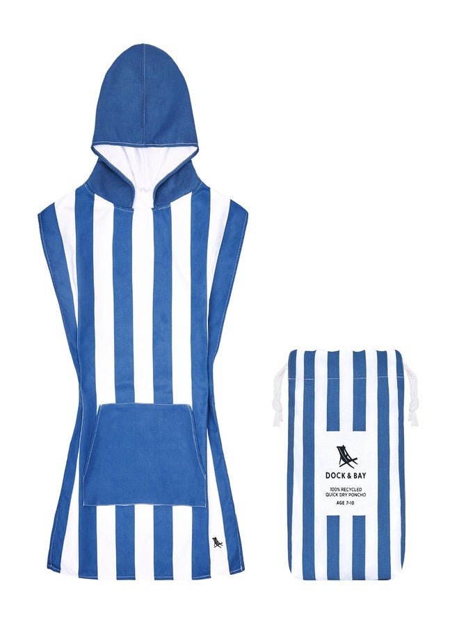 Dock & Bay Poncho with Hood - for Kids - Super Absorbent, Quick Dry - Includes Bag - Cabana - Whitsunday Blue, Medium (Age 7-10) - Image 2